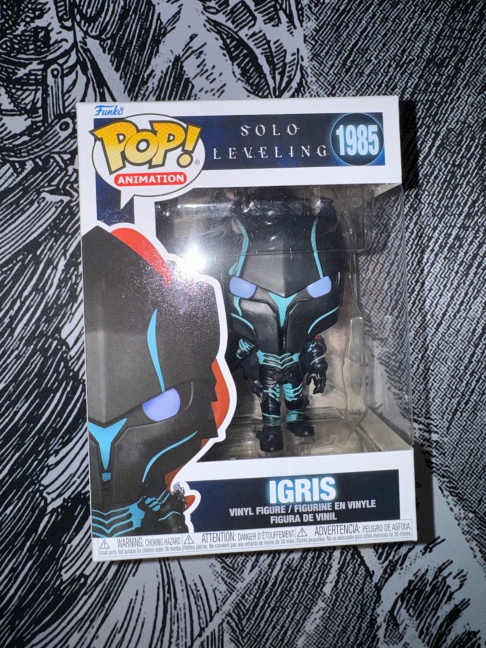 Funko POP! Solo Leveling Igris Figure - Black, Teal, Purple Accents